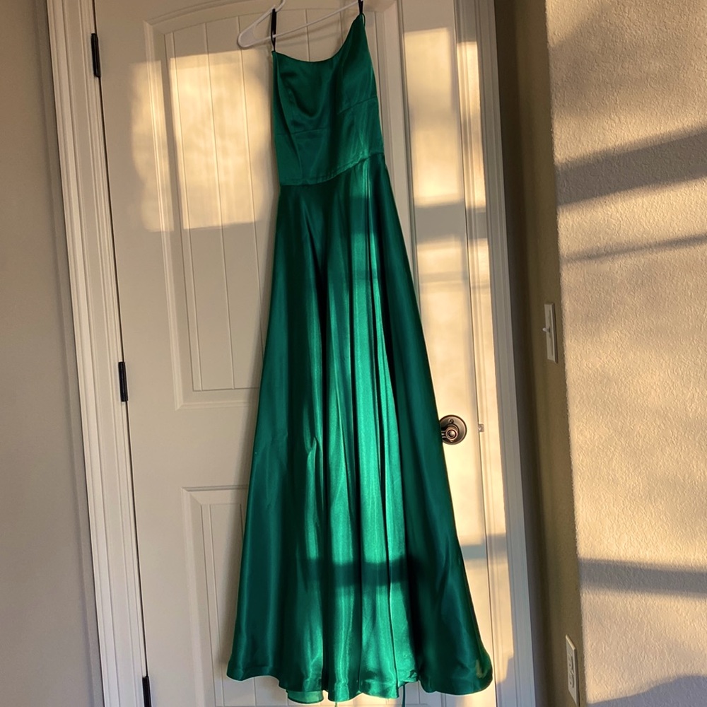Betsy and Adam emerald green prom dress